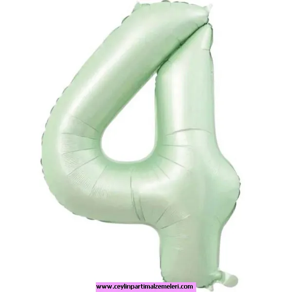 4 Rakam Yeşil Folyo Balon